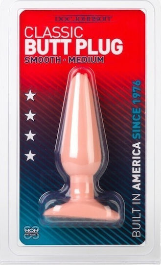 Doc Johnson Classic Butt Plug Smooth Πρωκτική Σφήνα Medium Flesh 14cm
