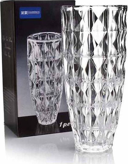 Homestyle Vase Glas Prisma Transparente Y30cm