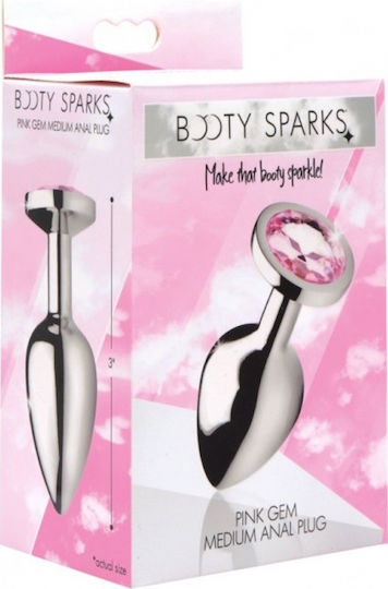 Booty Sparks Booty Sparks Gem Anal Plug Medium Анална тапа Medium Сребриста 8.1см