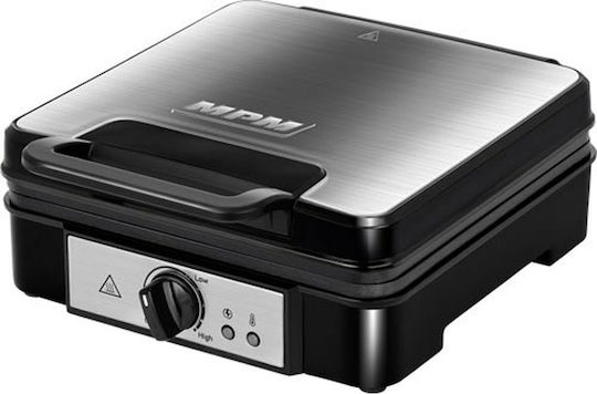MPM Waffle Maker for Rectangular Waffles 4 Waffle Slots 1200W