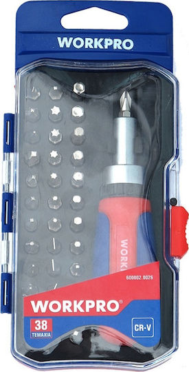 WorkPro Κατσαβίδι Καστάνιας με 38 Εναλλασσόμενες Μύτες