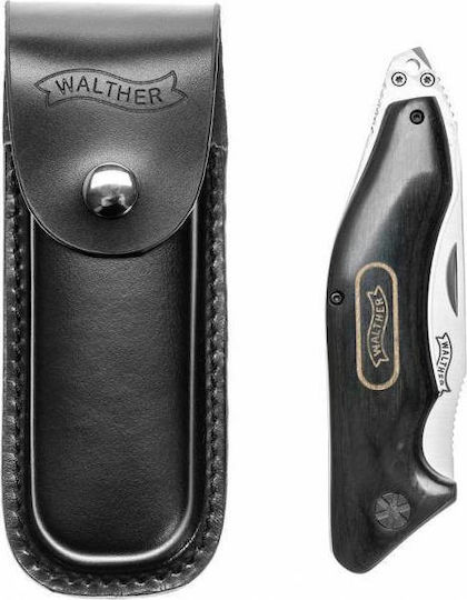 Walther BNK 1 Pocket Knife Black Nature in Leather Sheath