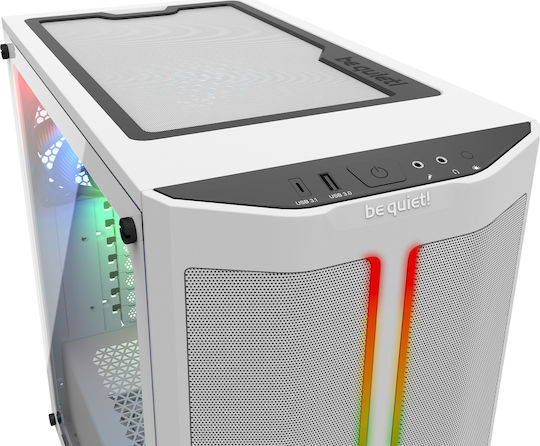 Be Quiet Pure Base 500DX Gaming Midi Tower Computer Case with Side Window and RGB Lighting White