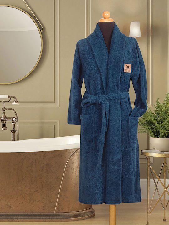 Greenwich Polo Club 2616 Bademantel mit Kragen Blue 380gr/m²