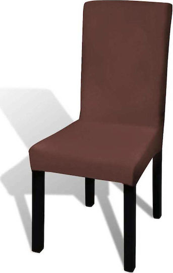 vidaXL Elastic Cover for Chair Brown 6pcs 131423