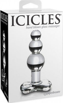 Pipedream Icicles No 47 Hand Blown Glass Massager Analplug Silber 11.5cm PD2947-00