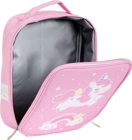 A Little Lovely Company School Insulated Kids' Lunch Handbag Pink Unicorns 24x9x29cm