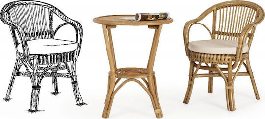 Vienna Auxiliary Outdoor Free Standing Bamboo Table Natural 60x60x60cm