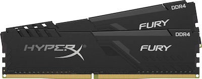HyperX Fury 16GB DDR4 RAM με 2 Modules (2x8GB) και Ταχύτητα 3600 για Desktop