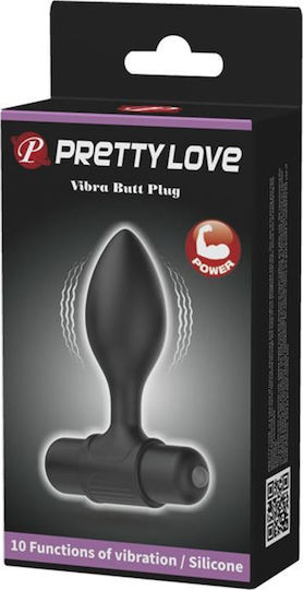 Pretty Love Vibra Butt Анална тапа с вибрация Black 8.5см
