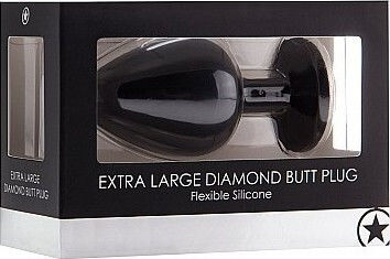 Shots Extra Large Diamond Butt Plug Dop Anal XLarge Black 4.2cm