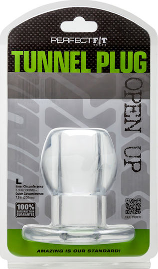 Perfect Fit Brand Tunnel Anal Plug Large Πρωκτική Σφήνα Large Clear
