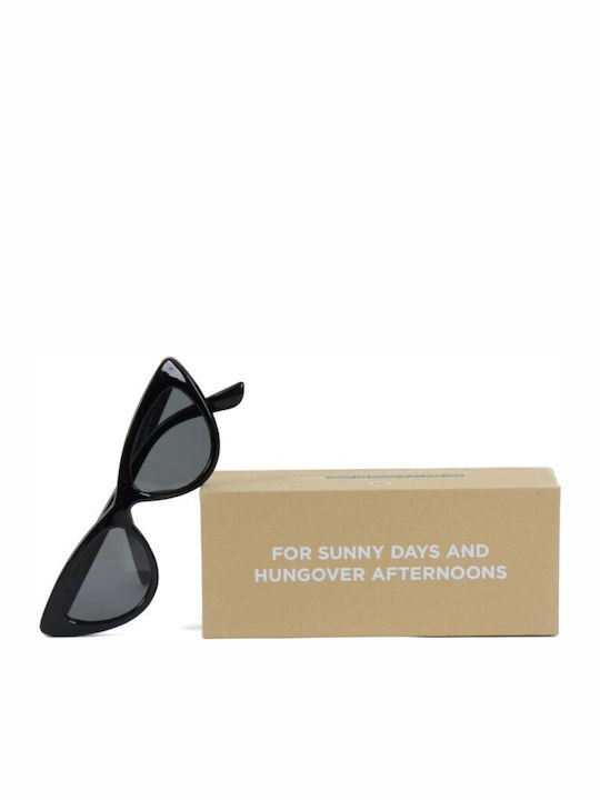 Chpo Amy Women's Sunglasses with Black Plastic Frame and Black Lens 16132CC