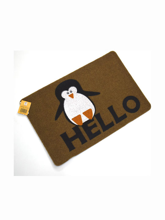 Sidirela Entrance Mat Carpet Flocky Penguin E-0569 Brown 40x60cm