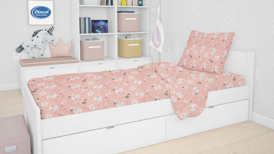 Dimcol Set Cearceafuri Pentru Copii Single Smile 82 Coral 160x240cm Dimcol Set Cearceafuri Pentru Copii Single Smile 82 Coral 160x240cm