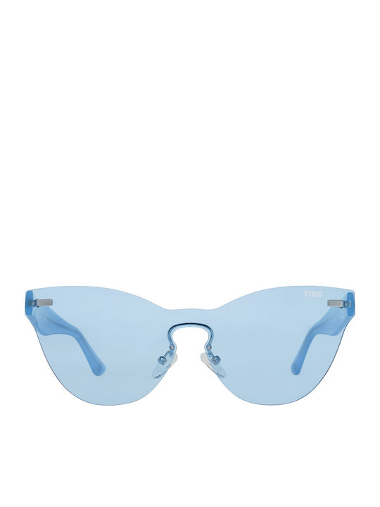 Victoria's Secret Women's Sunglasses with Blue Plastic Frame and Light Blue Lens PK0011 92V