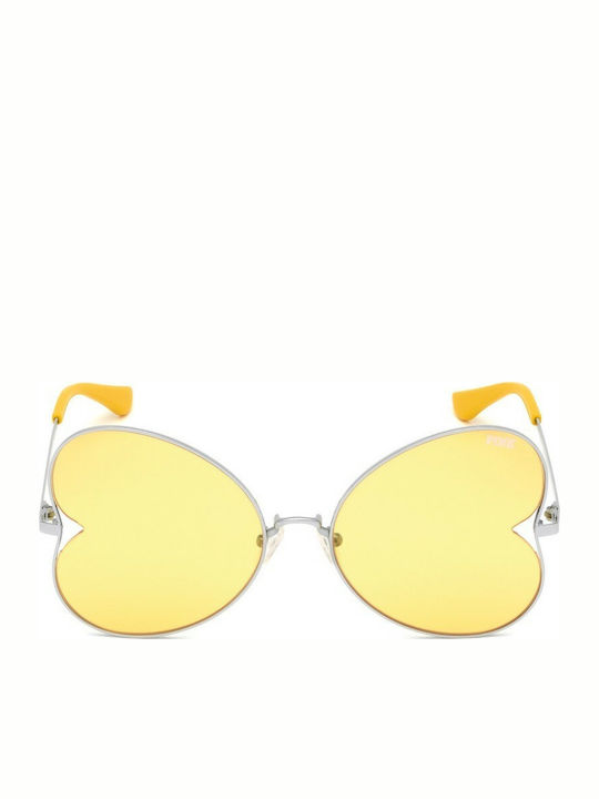 Victoria's Secret Women's Sunglasses with Silver Metal Frame and Yellow Lens PK0012 16G