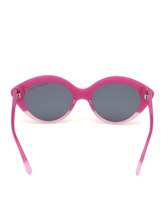 Victoria's Secret Women's Sunglasses with Pink Plastic Frame and Gray Lens VS0009 72C