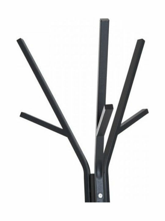 HomCom Freistehender Kleiderständer Metallisch Schwarz 45x45x180cm