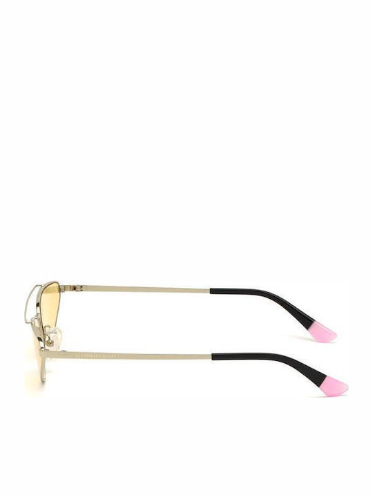 Victoria's Secret Women's Sunglasses with Gold Metal Frame and Yellow Lens