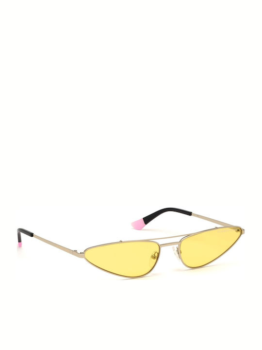 Victoria's Secret Women's Sunglasses with Gold Metal Frame and Yellow Lens VS0019 28G