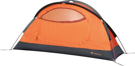 Ferrino Tent Solo Camping Tent Igloo Orange with Double Cloth 4 Seasons for 1 Person Waterproof 3000mm 210x70x90cm