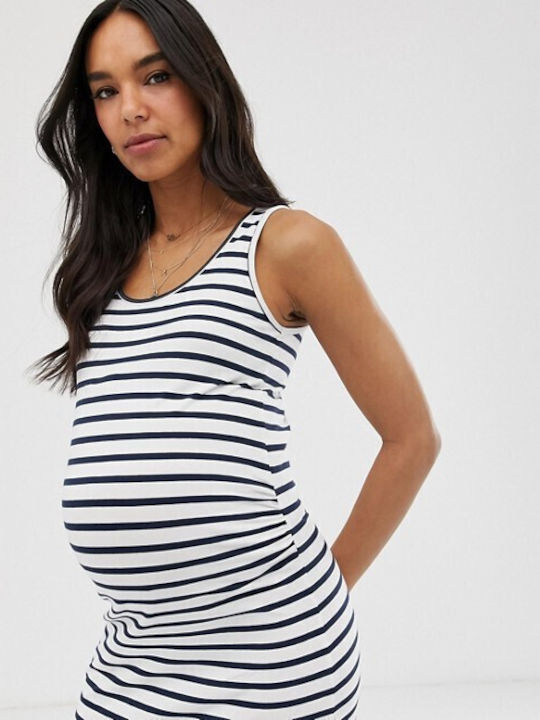 Cotton Sleeveless Maternity Maxi Dress Multicolour Regular Fit