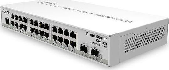 MikroTik CRS326-24G-2S+IN Managed L2 Switch with 24 Gigabit (1Gbps) Ethernet Ports and 2 SFP Ports