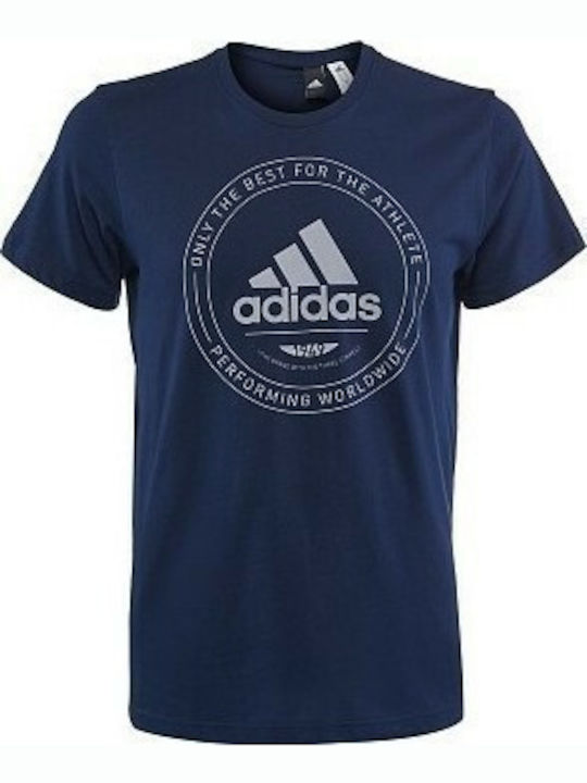 Adidas Emblem Αθλητικό Ανδρικό T-shirt Μπλε με Λογότυπο