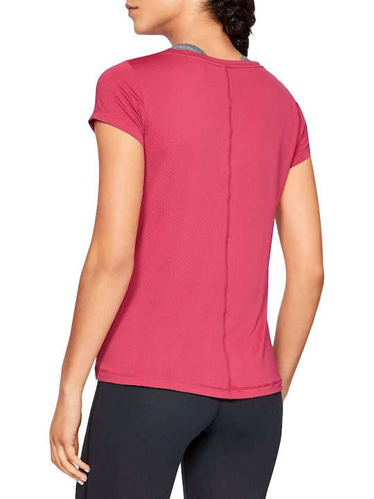 Under Armour HeatGear Αθλητικό Γυναικείο T-shirt Ροζ