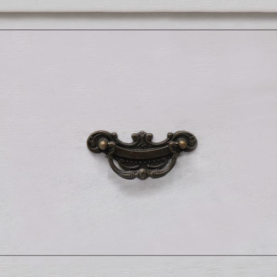 Chest of Drawers of Solid Wood with 4 Drawers White 60x30x75cm