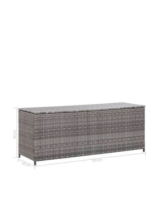 vidaXL Outdoor Storage Box 160lt Gray L150xW50xH60cm
