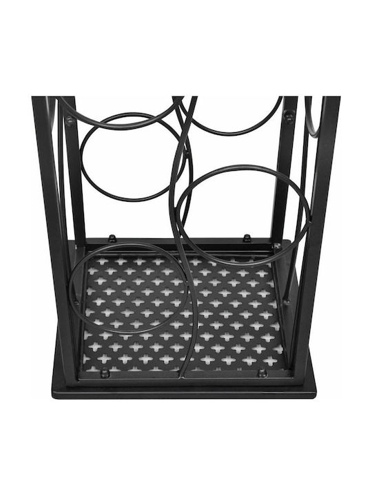 vidaXL Freistehend Weinkeller Metallisch für 8 Flaschen Schwarz 23.5x21.5x100εκ.