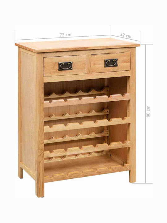 vidaXL Freistehend Weinkeller Hölzernes für 18 Flaschen Braun 72x32x90εκ.