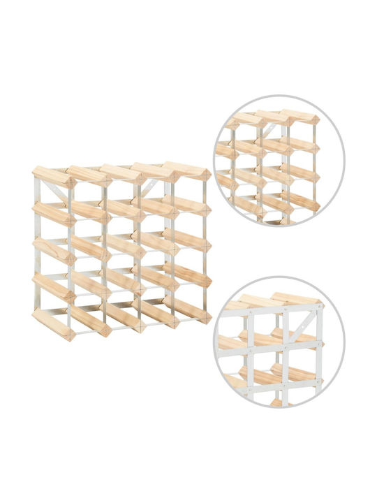 vidaXL Freistehend Weinkeller Hölzernes für 20 Flaschen Beige 41.5x22.5x41.5εκ.