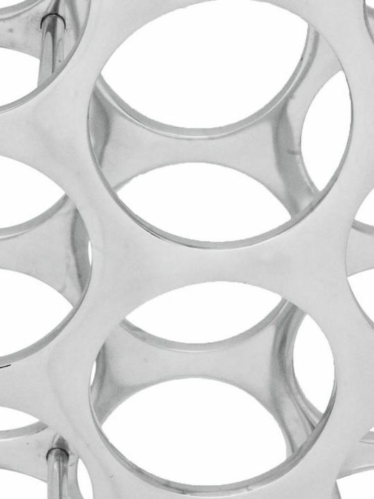 vidaXL Free Standing Metallic Wine Rack for 27 Bottles Silver 33x19x102cm