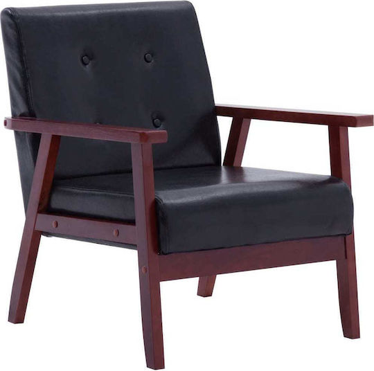 Set de Sufragerie Scaun cu 3 locuri și fotoliu Negru