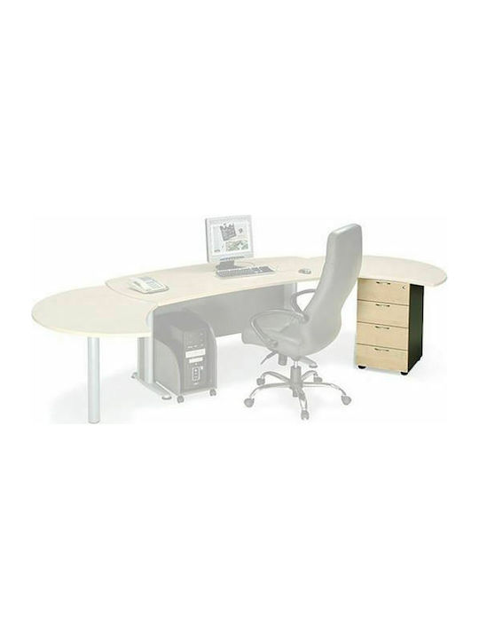 Schublade Büro Executive mit Schloss Dark Grey / Beech 40x45x73cm