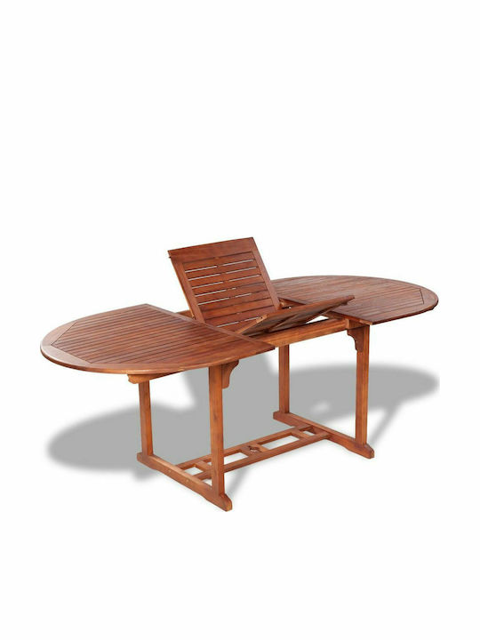 Outdoor Dinner Extendable Wood Table Cherry 150(+50)x100x74cm
