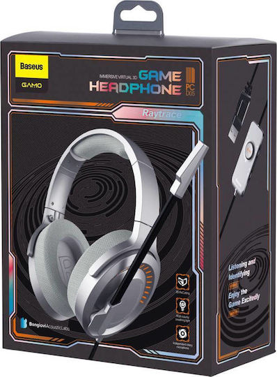 Baseus D05 Over Ear Gaming Headset with Connection USB Gray