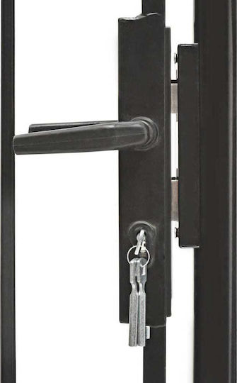 vidaXL Gate Black Steel Metal Fence Gate with Spears in Black Color 1.5x1.0m