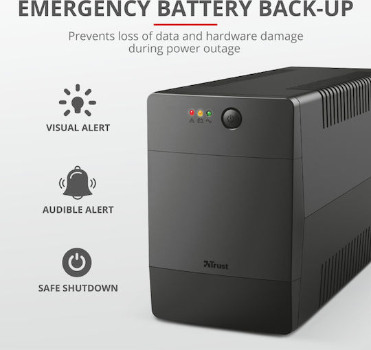 Trust Paxxon UPS (VFD) Off-Line 1000VA with 4 Schuko AC Outlets