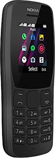 Nokia 110 (2019) Dual SIM Κινητό με Κουμπιά (Ελληνικό Μενού) Μαύρο