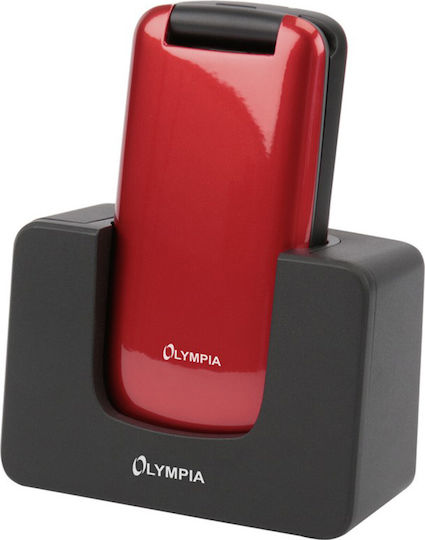 Olympia Primus Dual SIM Κινητό με Μεγάλα Κουμπιά Κόκκινο