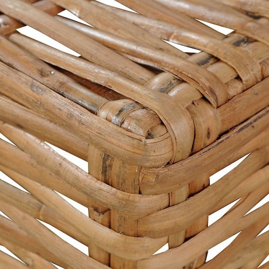 Καρέκλα Εξωτερικού Χώρου Rattan Καφέ με Μαξιλάρι 66x69x62εκ.
