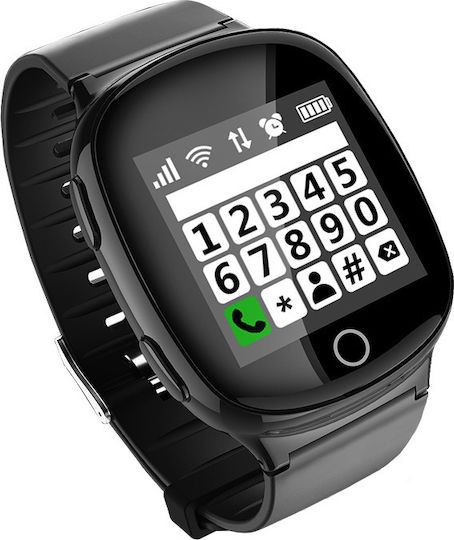GPS Tracker K30 Smartwatch με SIM και Παλμογράφο (Μαύρο)