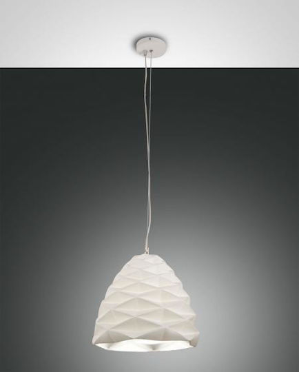 Fabas Luce Duchessa Pendant Light White Bell with Socket E27 30x200cm