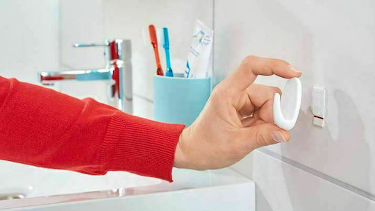 Tesa 57533 Bathroom Hook Triplet with Sticker 4.45x1.7cm White