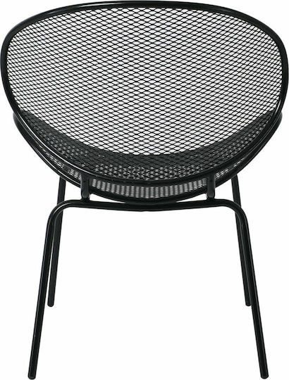 Outdoor-Stuhl Metallisch Oliver Schwarz 65x61x86εκ.