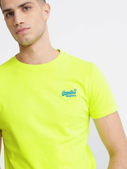 Superdry OL Neon Lite T-shirt Bărbătesc cu Mânecă Scurtă Galben